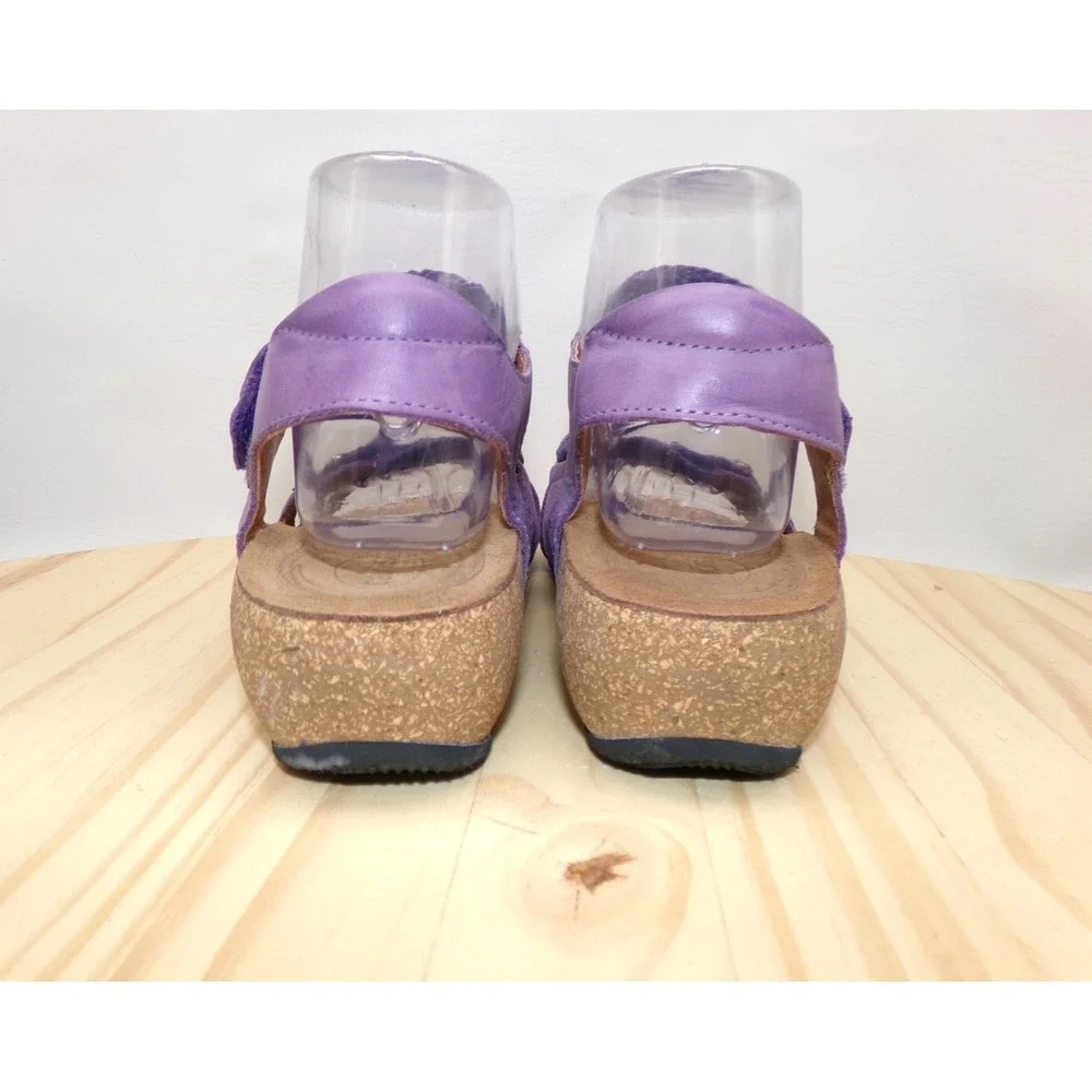 Taos Trulie Sandals Purple Braided Leather Women Size 7-7.5 38 Comfort Strappy